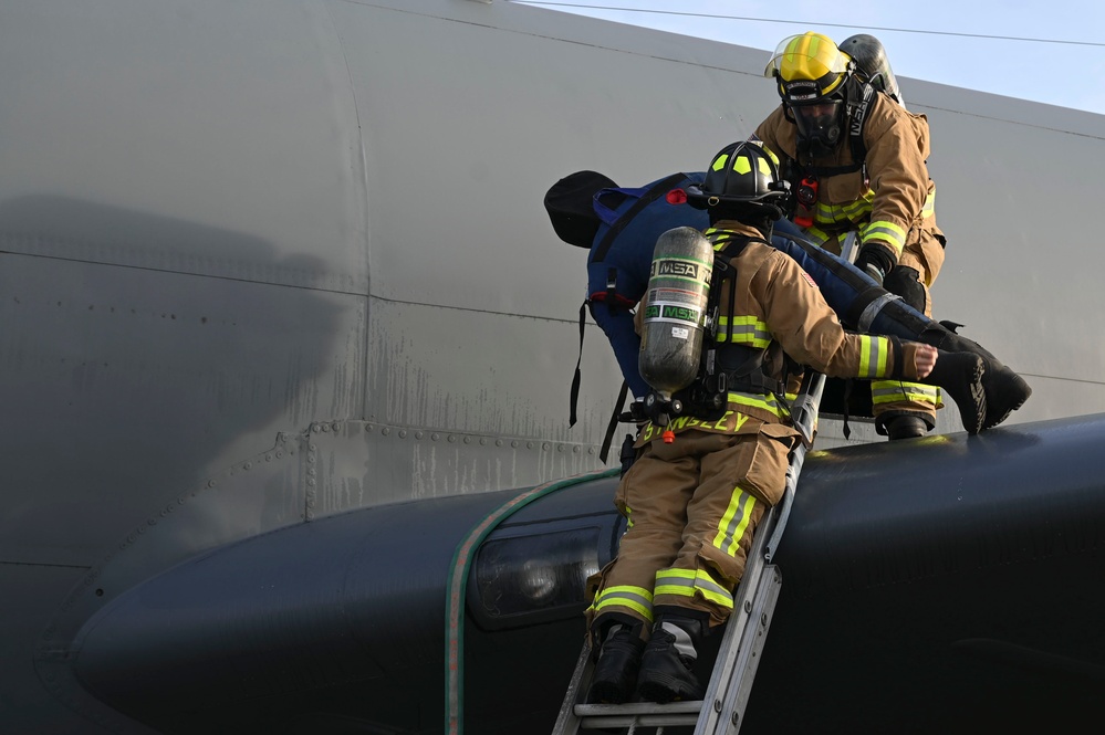 RAF Mildenhall conducts an aircraft mishap exercise