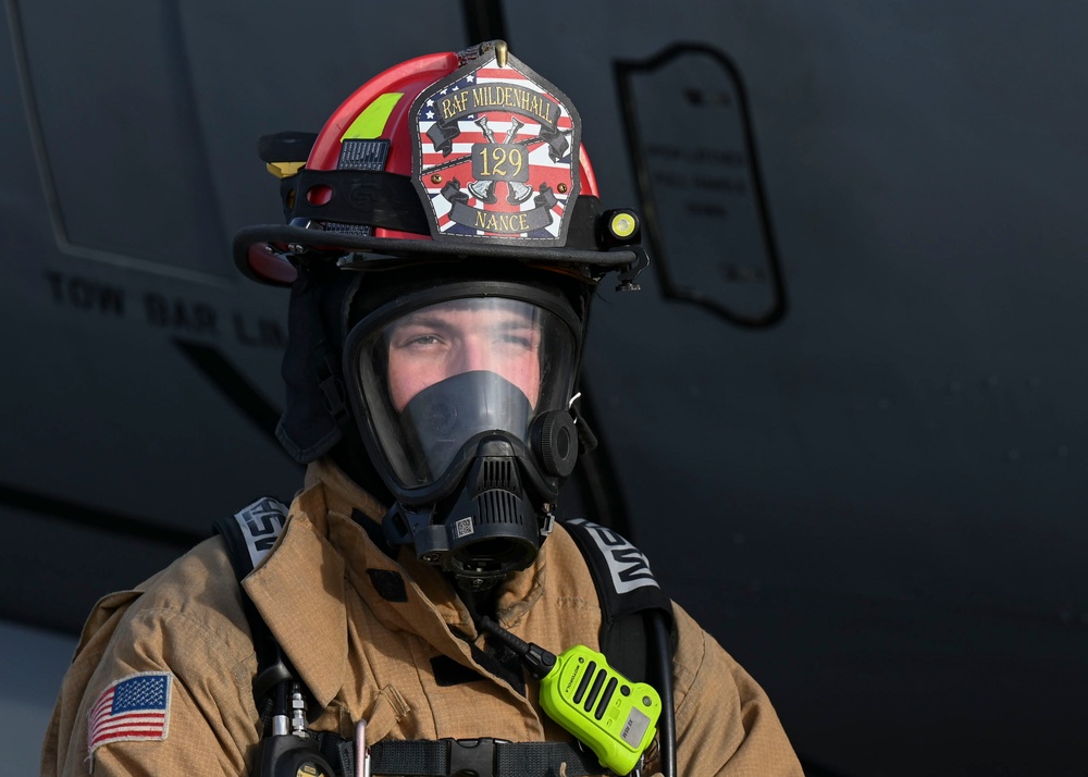 RAF Mildenhall conducts an aircraft mishap exercise