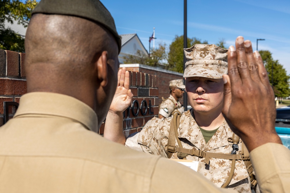 Marine Corps Officer Candidates Swear in Remotely to Optimize Training Time