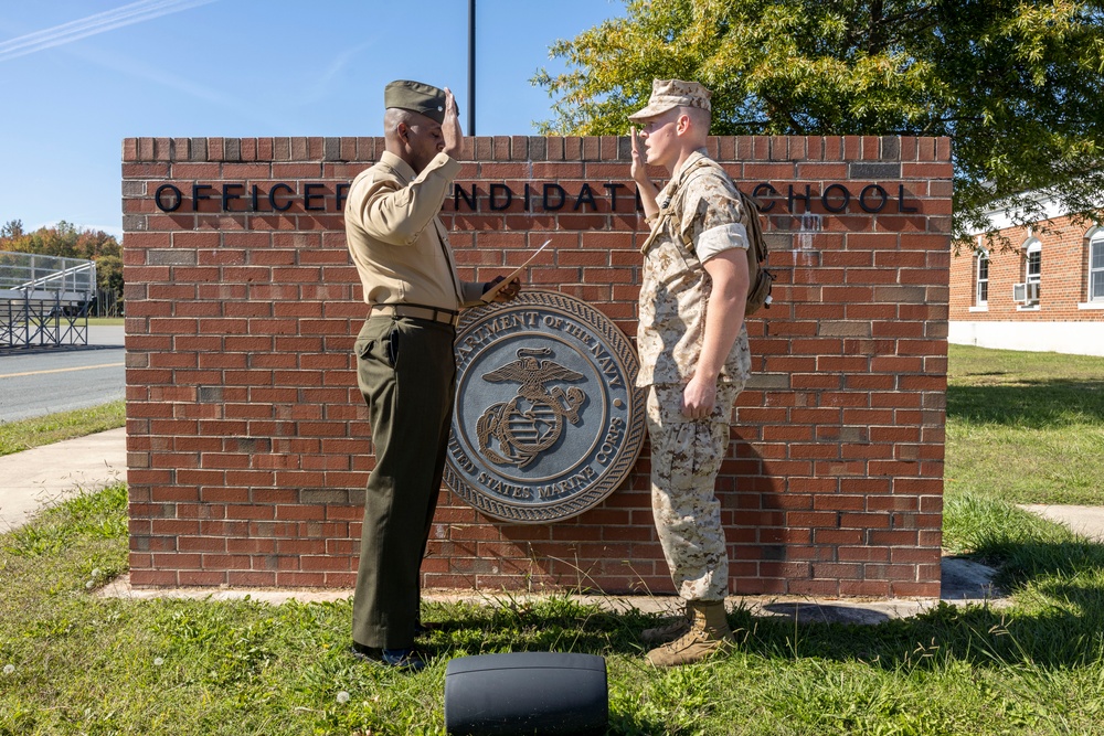 Marine Corps Officer Candidates Swear in Remotely to Optimize Training Time