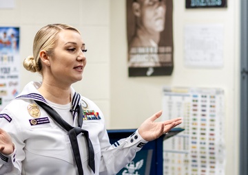 Navy Recruiters Conduct Classroom Presentations