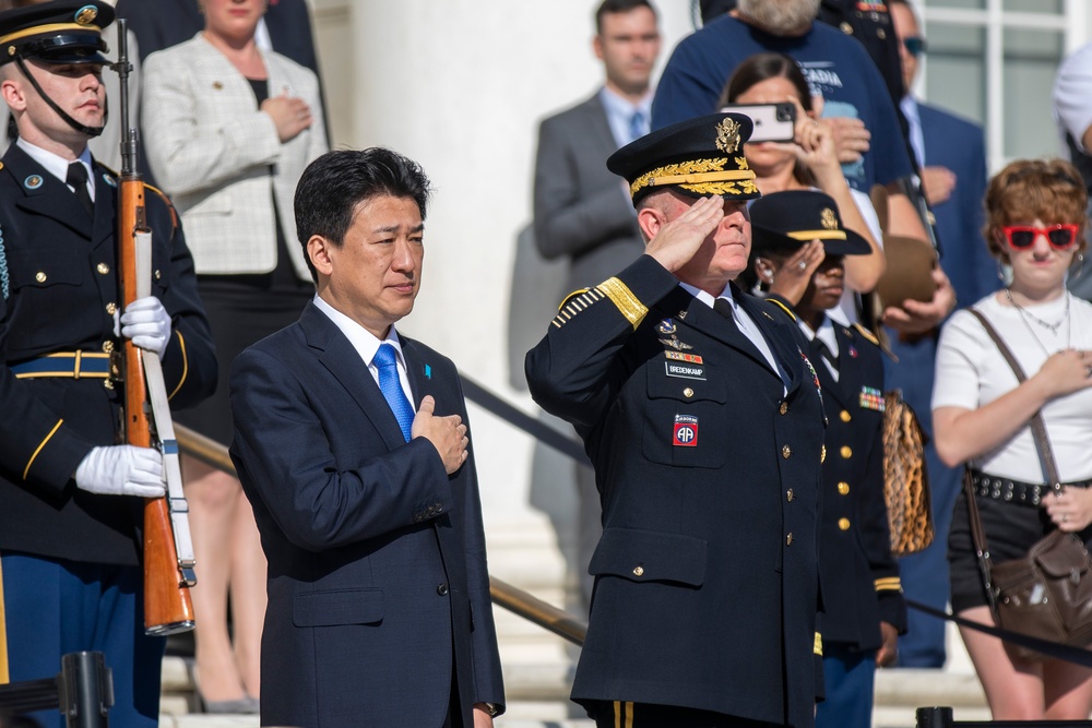 Minister of Defense of Japan Armed Forces Full Honors Wreath-Laying Ceremony
