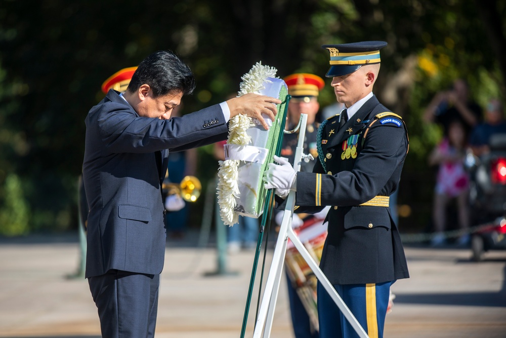 Minister of Defense of Japan Armed Forces Full Honors Wreath-Laying Ceremony