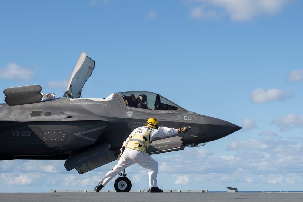 F-35s conduct envelope expansion test flights aboard Britain’s biggest warship