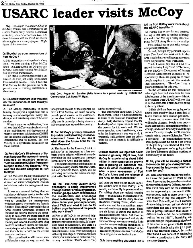 This Month in Fort McCoy History — October