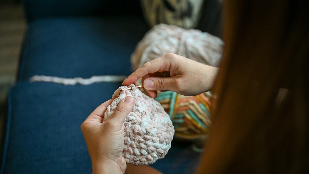 Airman Knits Joy for Self and Others