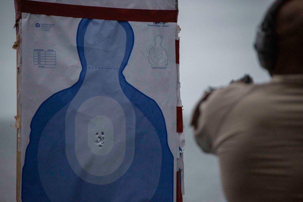 Abraham Lincoln Sailors participate in a live-fire exercise