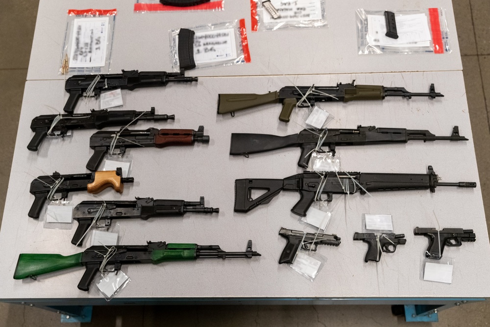 Cache of Seized Weapons