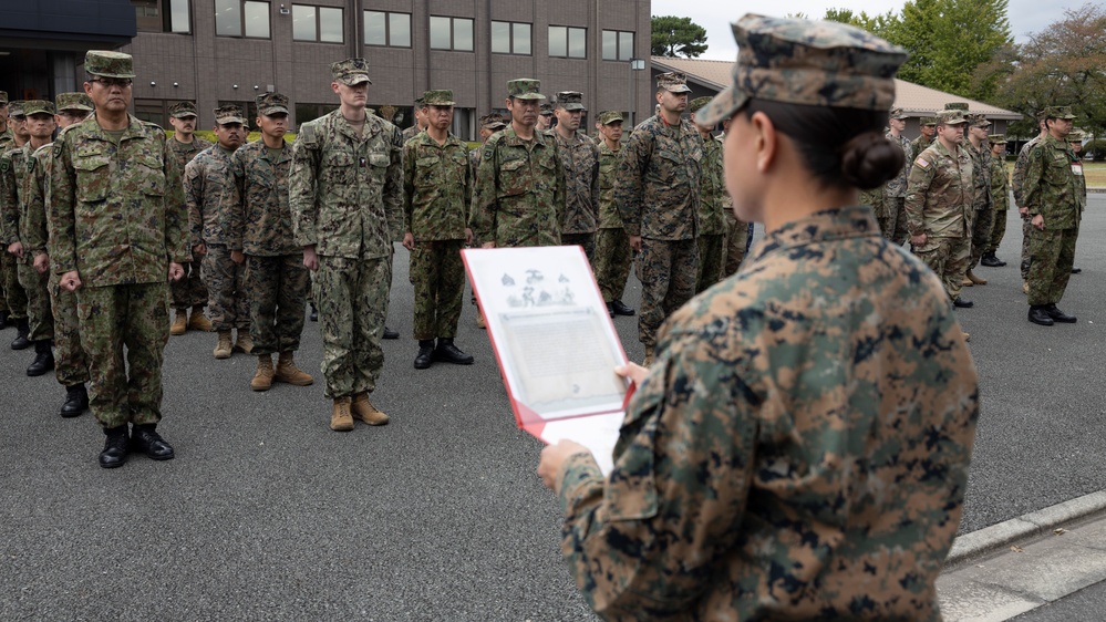 Resolute Dragon 23 FTX | III MEF, JGSDF participate in Promotion Ceremony