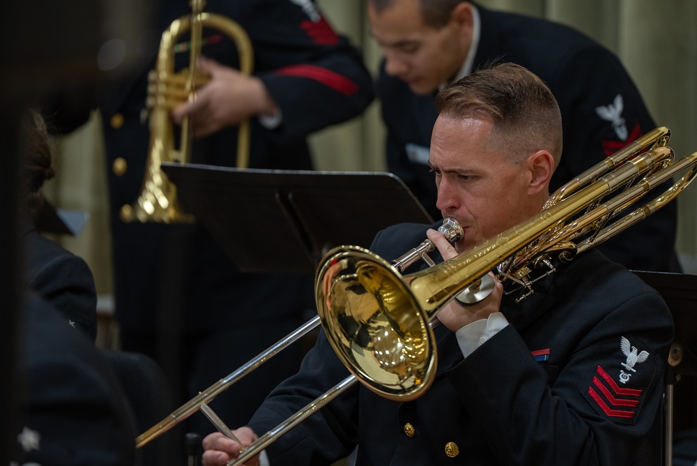 Musician 1st Class David Hagee performs on the Bass Trombone at Florida State University