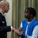 Chief Musician Jonathan Barnes talks to students at Florida State University