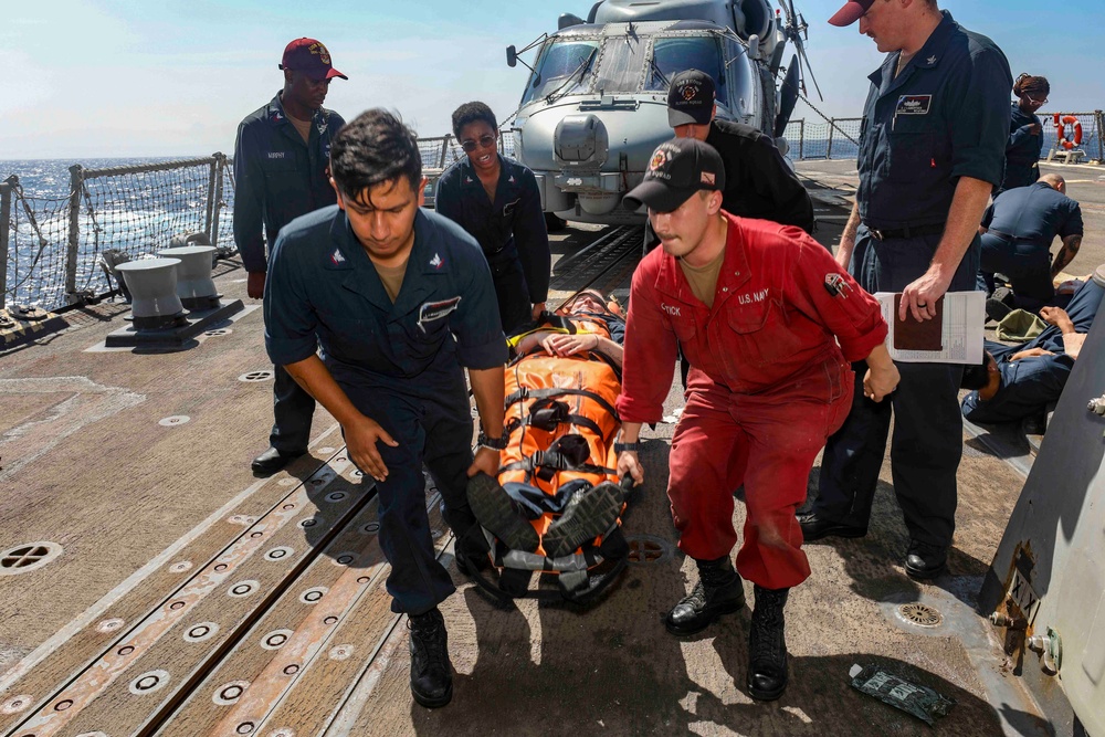 USS Shoup conducts mass casualty drill