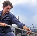 USS Shoup conducts replenishment-at-sea with USNS Tippecanoe and USNS Carl Brashear