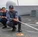 USS Shoup conducts replenishment-at-sea with USNS Tippecanoe and USNS Carl Brashear