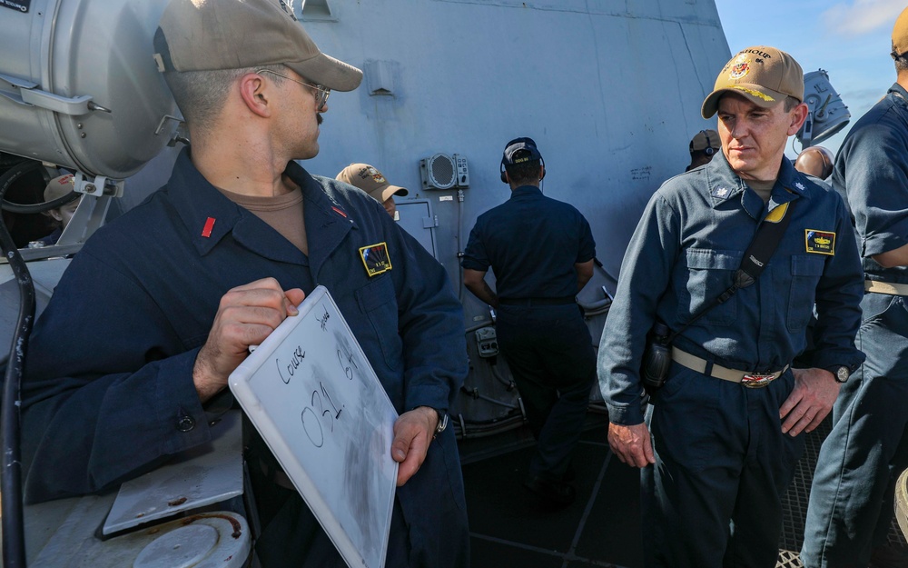 USS Shoup conducts replenishment-at-sea with USNS Yukon