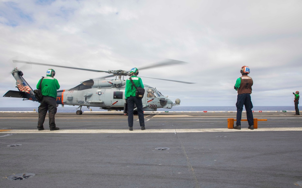 USS. Dwight D. Eisenhower (CVN 69) Conducts Flight Operations in the Atlantic Ocean