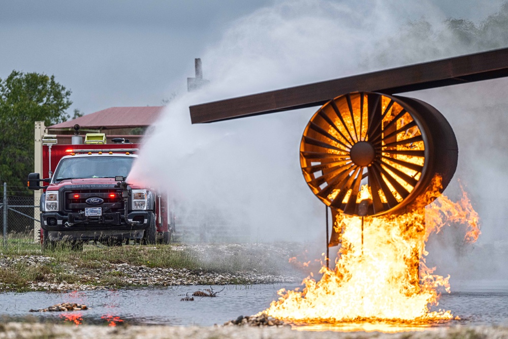 Joint Base San Antonio fire departments live fire exercise