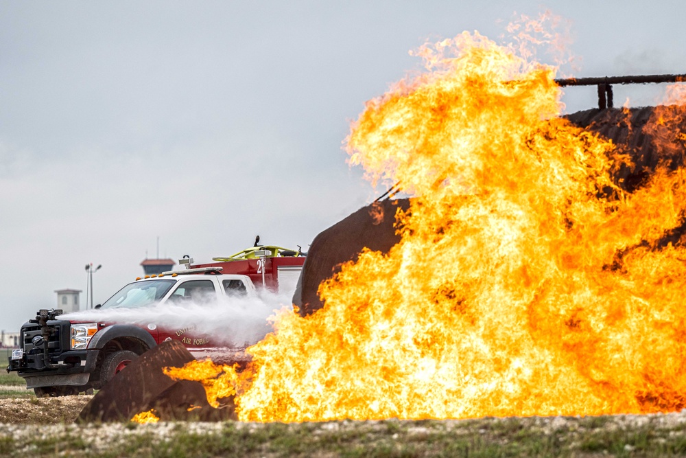 Joint Base San Antonio fire departments live fire exercise