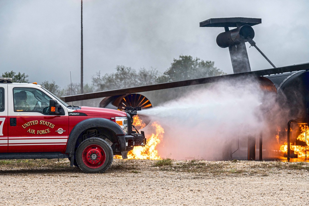 Joint Base San Antonio fire departments live fire exercise