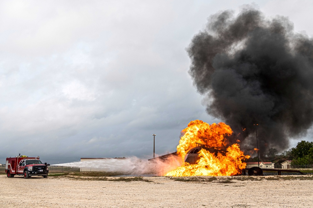 Joint Base San Antonio fire departments live fire exercise