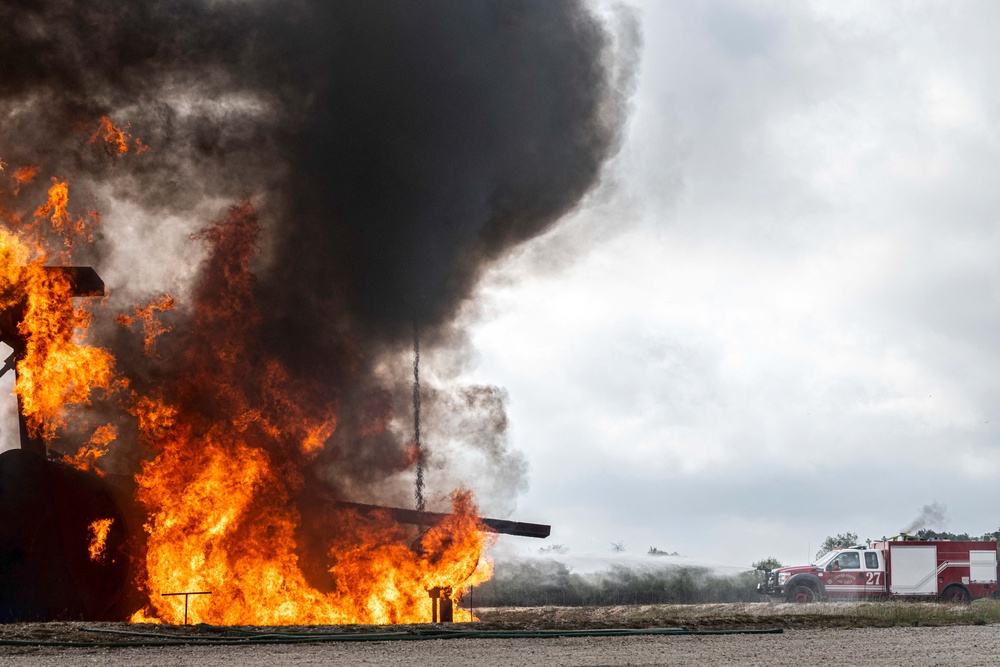 Joint Base San Antonio fire departments live fire exercise