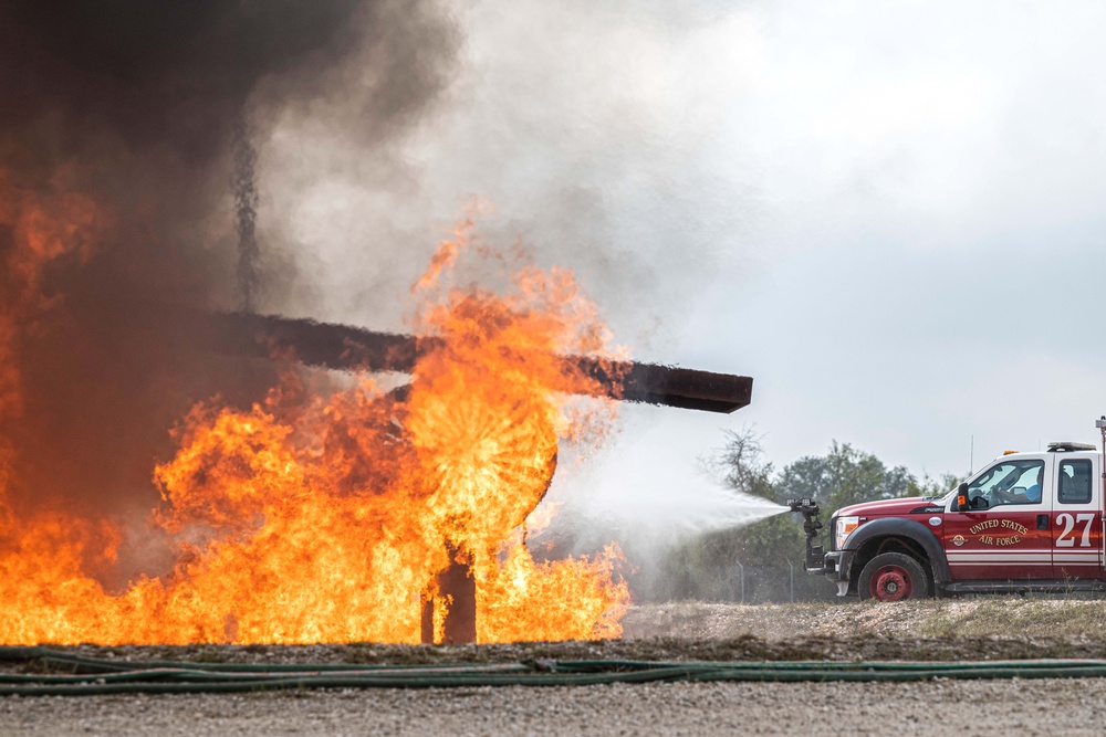 Joint Base San Antonio fire departments live fire exercise