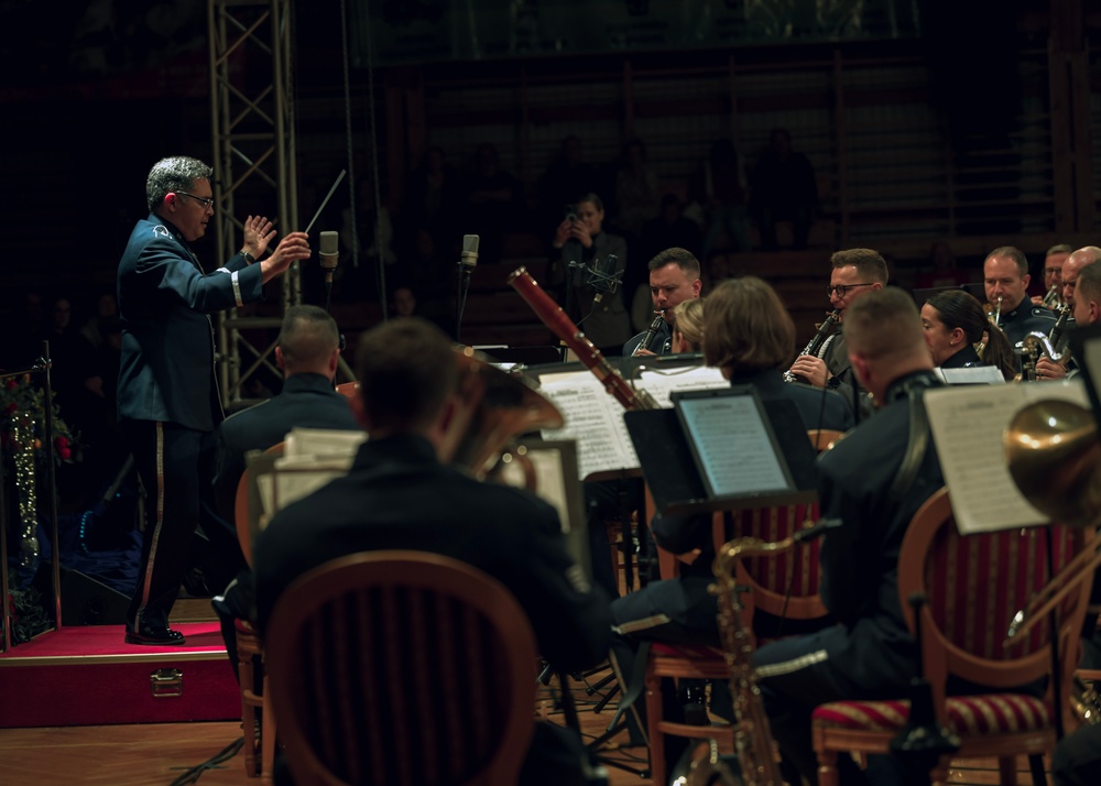 USAFE Concert Band performs alongside Polish Bytom Air Force Orchestra in Brzeg Dolny, Poland.