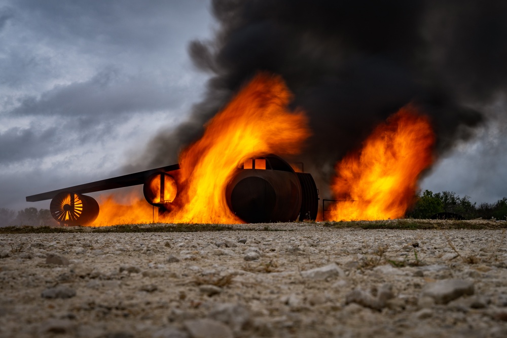 JBSA firefighters train with aircraft live fire