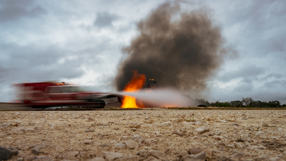 JBSA firefighters train with aircraft live fire