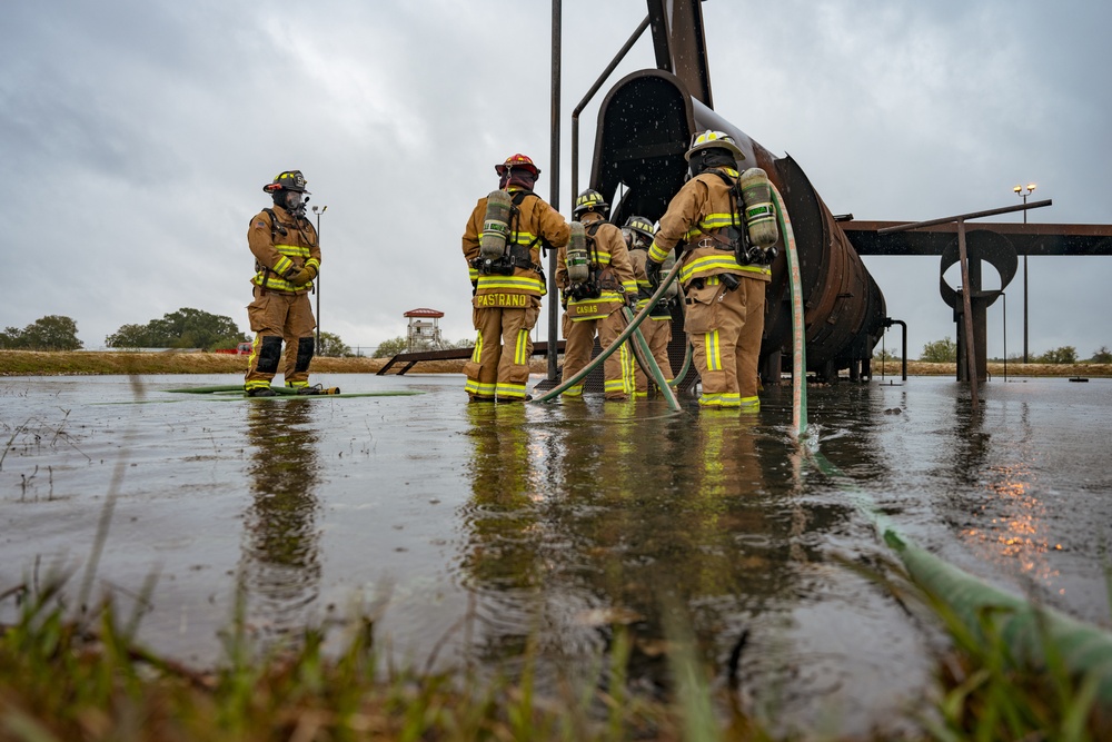 JBSA firefighters train with aircraft live fire