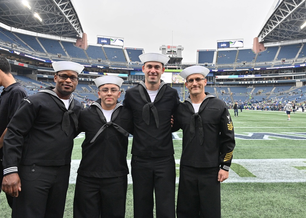 TRFB Color Guard Parades Colors During NFL Game