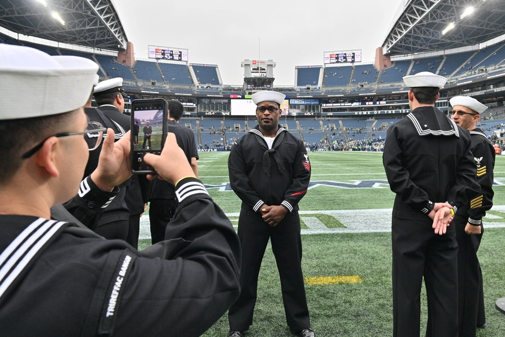 TRFB Color Guard Parades Colors During NFL Game