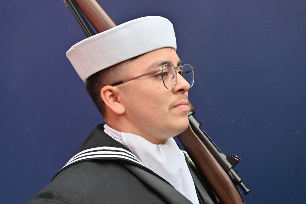 TRFB Color Guard Parades Colors During NFL Game