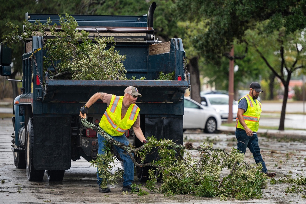 Clean up after a minor tornado hits JBSA- Fort Sam Houston