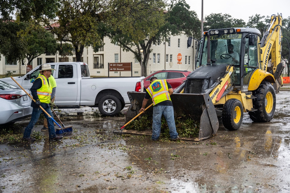 Clean up after a minor tornado hits JBSA- Fort Sam Houston