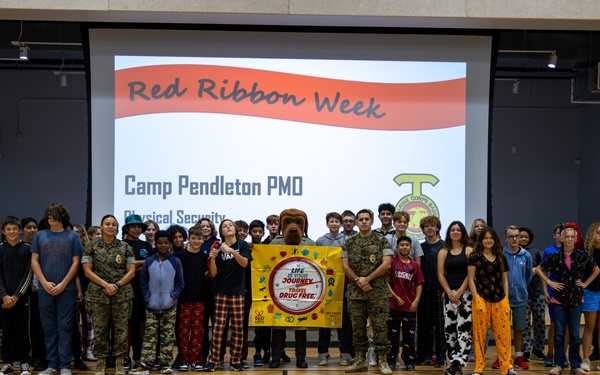 McGruff the Crime Dog, Camp Pendleton PMO visit San Onofre Elementary School for Red Ribbon Week