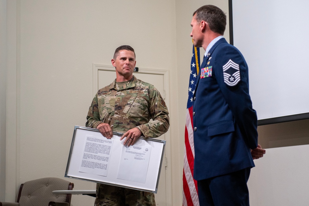 Senior Master Sgt. Mark Andrews promotes to chief