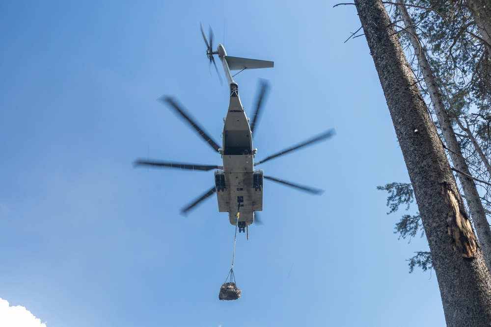 U.S. Marines, Sailors, and Forest Service personnel recover a downed U.S. Navy MH-60S Seahawk