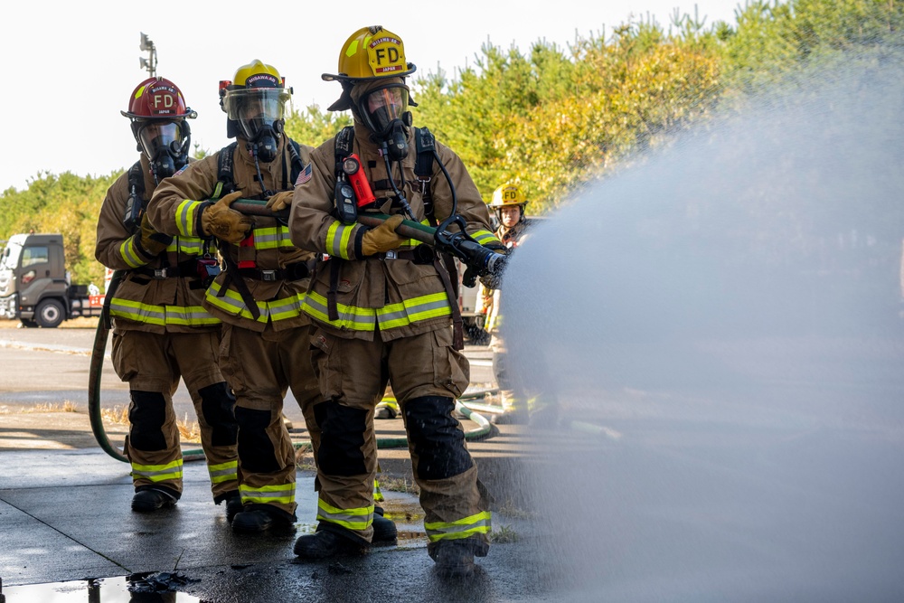 U.S. Air Force Fire Protection and Japan Air Self-Defense Force Fire Rescue Conduct Joint Training Exercise