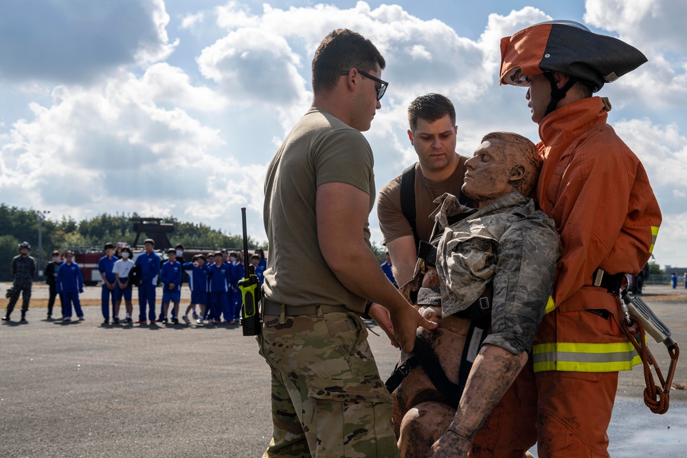 U.S. Air Force Fire Protection and Japan Air Self-Defense Force Fire Rescue Conduct Joint Training Exercise