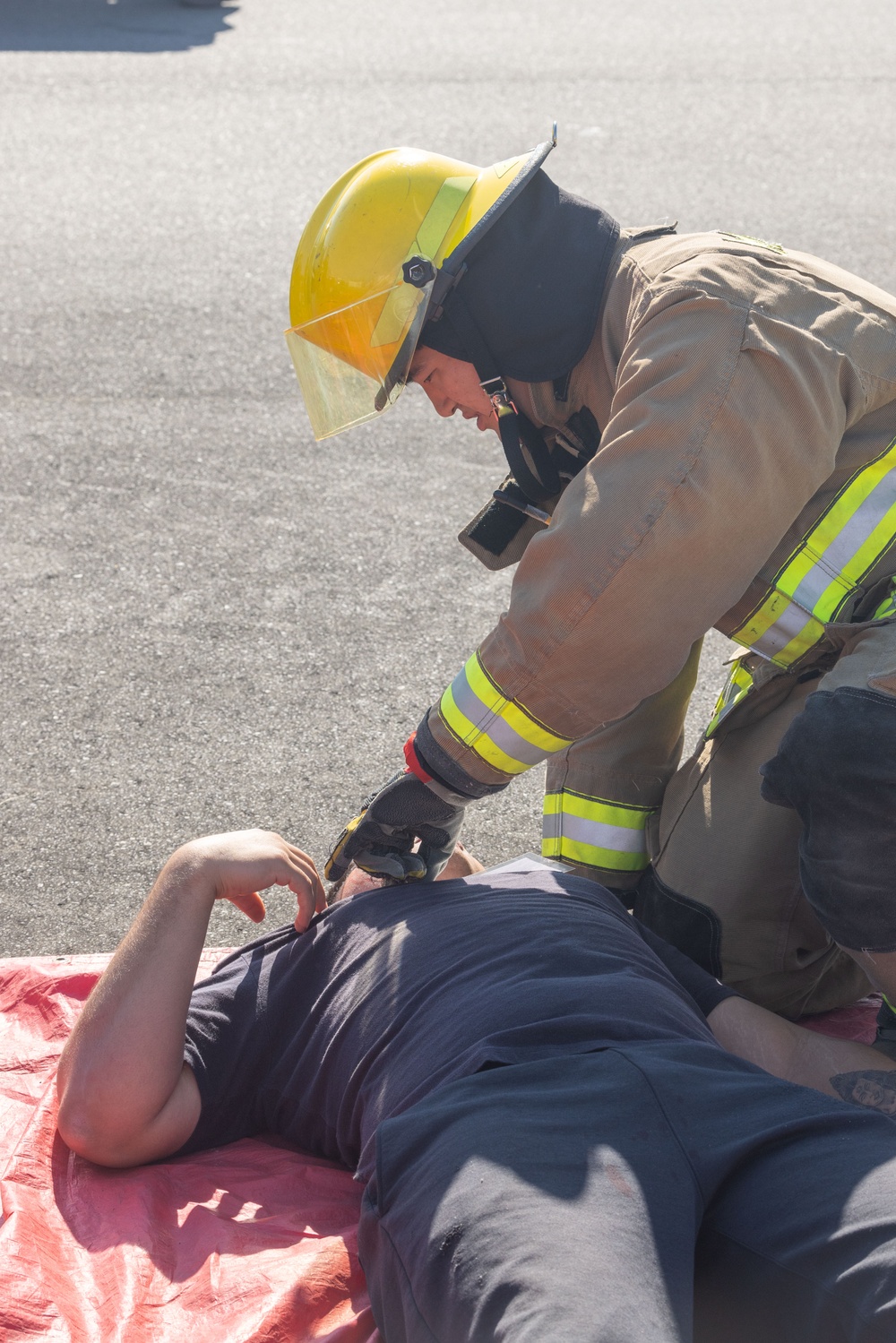 Active shield 2023; First responders render aid to simulated casualties