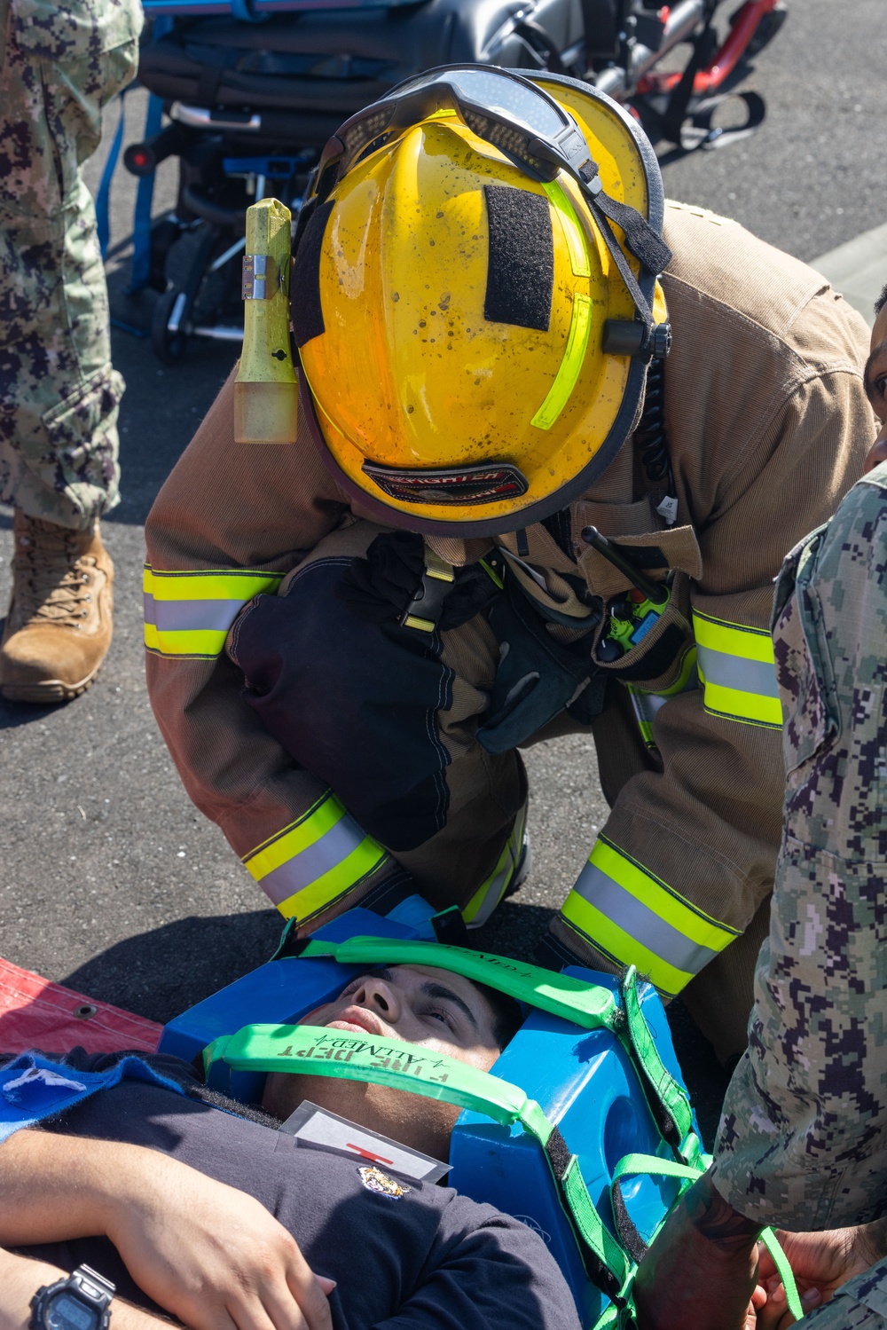 Active shield 2023; First responders render aid to simulated casualties