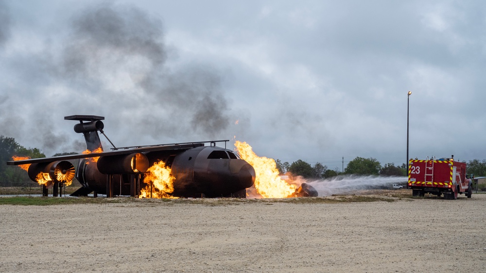 Joint Base San Antonio fire departments live fire exercise