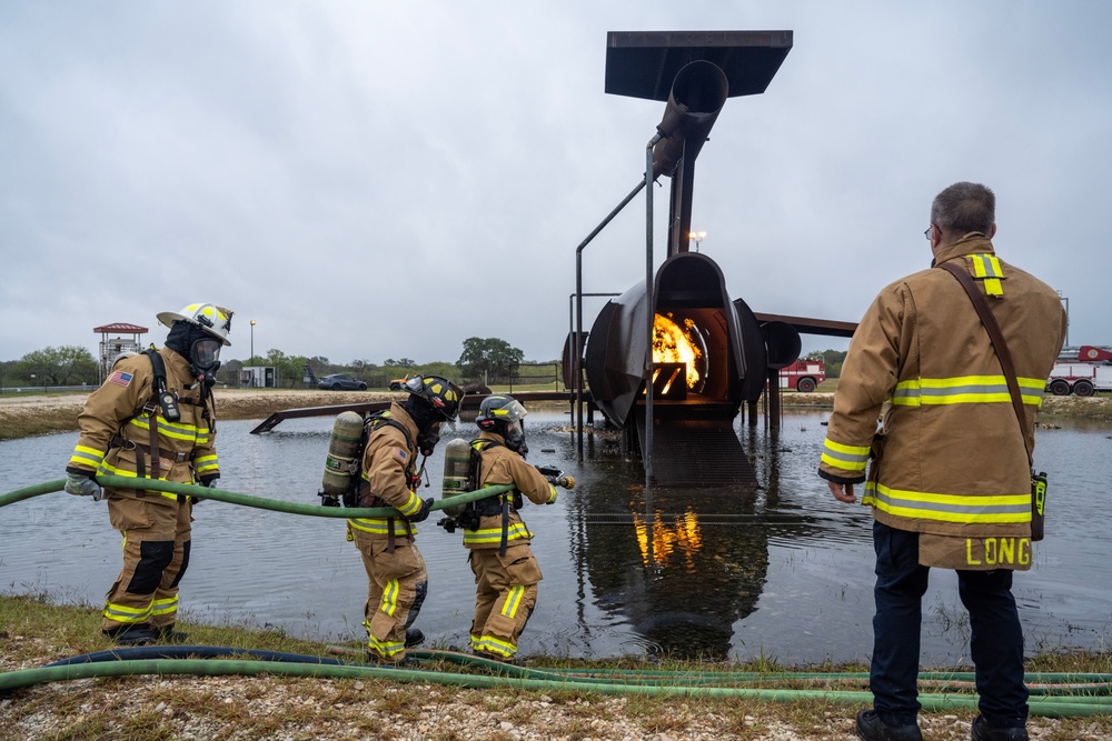 Joint Base San Antonio fire departments live fire exercise