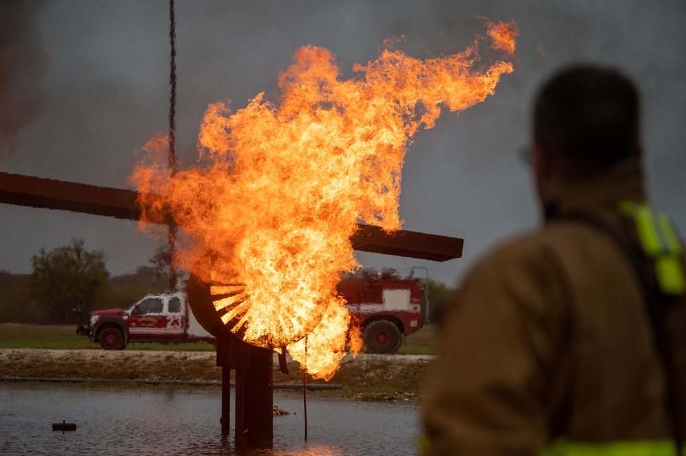 Joint Base San Antonio fire departments live fire exercise