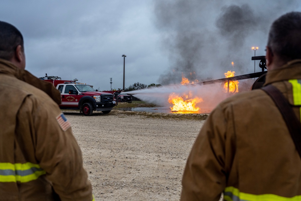 Joint Base San Antonio fire departments live fire exercise