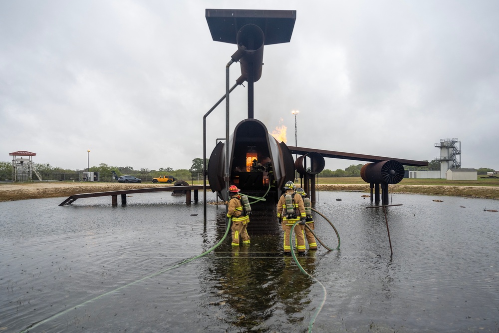 Joint Base San Antonio fire departments live fire exercise