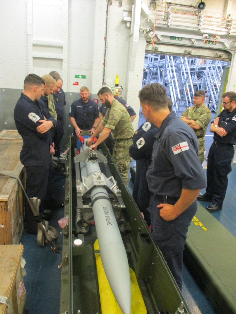 UK ITF members train PWLS ship’s company in air-to-air missile ground handling operations