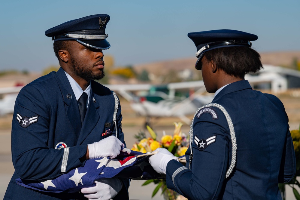 Base Honor Guard honors Vet, refolds WWII-era flag