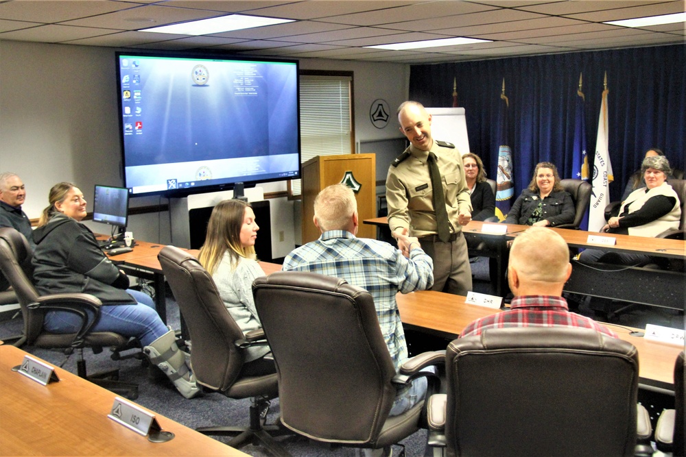 Fort McCoy Garrison command team thanks resource management team for end-of-year close-out